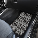 White And Black Knitted Pattern Print Front Car Floor Mats