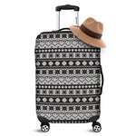 White And Black Knitted Pattern Print Luggage Cover