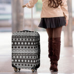 White And Black Knitted Pattern Print Luggage Cover