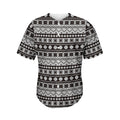 White And Black Knitted Pattern Print Men's Baseball Jersey