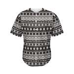 White And Black Knitted Pattern Print Men's Baseball Jersey