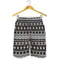 White And Black Knitted Pattern Print Men's Shorts