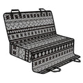 White And Black Knitted Pattern Print Pet Car Back Seat Cover
