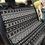 White And Black Knitted Pattern Print Pet Car Back Seat Cover