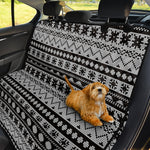 White And Black Knitted Pattern Print Pet Car Back Seat Cover