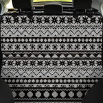 White And Black Knitted Pattern Print Pet Car Back Seat Cover