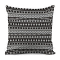 White And Black Knitted Pattern Print Pillow Cover