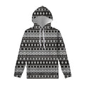 White And Black Knitted Pattern Print Pullover Hoodie