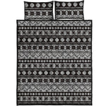 White And Black Knitted Pattern Print Quilt Bed Set