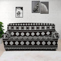 White And Black Knitted Pattern Print Sofa Cover