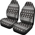 White And Black Knitted Pattern Print Universal Fit Car Seat Covers