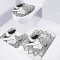 White And Black Leo Sign Print 3 Piece Bath Mat Set