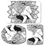 White And Black Leo Sign Print 3 Piece Bath Mat Set