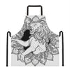 White And Black Leo Sign Print Apron