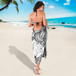 White And Black Leo Sign Print Beach Sarong Wrap