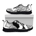 White And Black Leo Sign Print Black Running Shoes