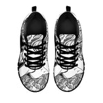 White And Black Leo Sign Print Black Sneakers
