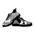 White And Black Leo Sign Print Black Sneakers