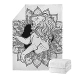 White And Black Leo Sign Print Blanket