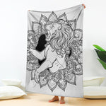 White And Black Leo Sign Print Blanket