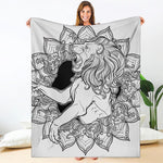 White And Black Leo Sign Print Blanket