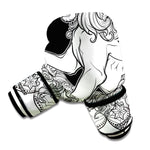 White And Black Leo Sign Print Boxing Gloves