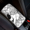 White And Black Leo Sign Print Car Center Console Cover