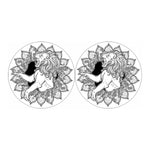 White And Black Leo Sign Print Car Coasters