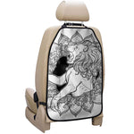 White And Black Leo Sign Print Car Seat Organizers