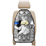 White And Black Leo Sign Print Car Seat Organizers