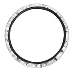 White And Black Leo Sign Print Car Steering Wheel Cover
