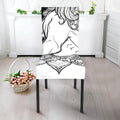 White And Black Leo Sign Print Dining Chair Slipcover