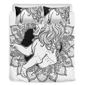 White And Black Leo Sign Print Duvet Cover Bedding Set