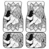 White And Black Leo Sign Print Front and Back Car Floor Mats