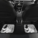 White And Black Leo Sign Print Front and Back Car Floor Mats