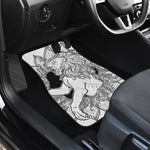 White And Black Leo Sign Print Front and Back Car Floor Mats