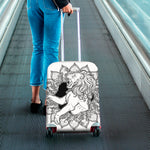 White And Black Leo Sign Print Luggage Cover