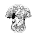 White And Black Leo Sign Print Men's Baseball Jersey