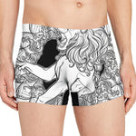 White And Black Leo Sign Print Men's Boxer Briefs