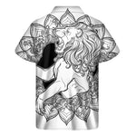 White And Black Leo Sign Print Men's Short Sleeve Shirt