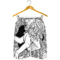 White And Black Leo Sign Print Men's Shorts