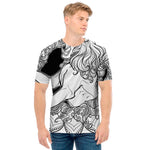 White And Black Leo Sign Print Men's T-Shirt