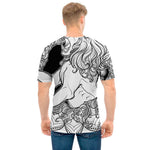 White And Black Leo Sign Print Men's T-Shirt