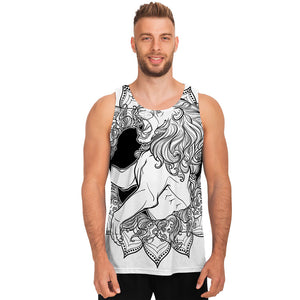 White And Black Leo Sign Print Men's Tank Top