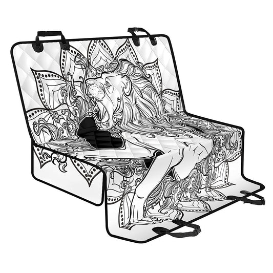 White And Black Leo Sign Print Pet Car Back Seat Cover