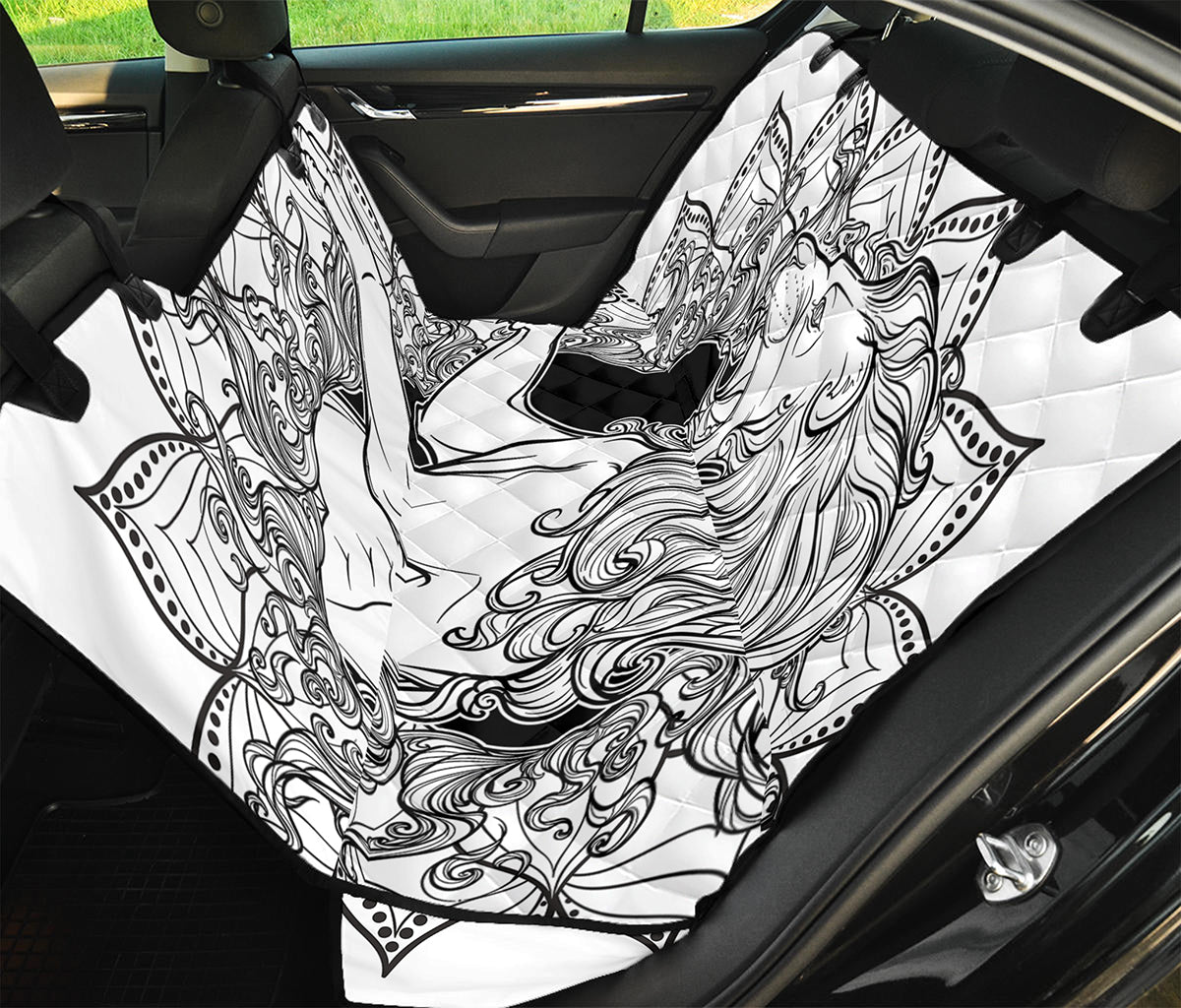 White And Black Leo Sign Print Pet Car Back Seat Cover