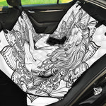White And Black Leo Sign Print Pet Car Back Seat Cover