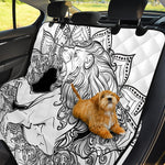 White And Black Leo Sign Print Pet Car Back Seat Cover