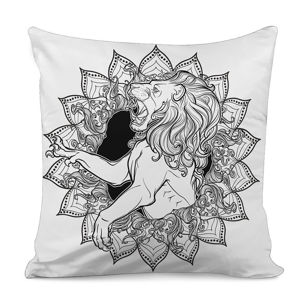 White And Black Leo Sign Print Pillow Cover