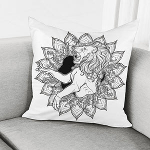 White And Black Leo Sign Print Pillow Cover